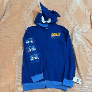 Sonic the Hedgehog Zip Up Hoodie boys XL (18/20) blue cl